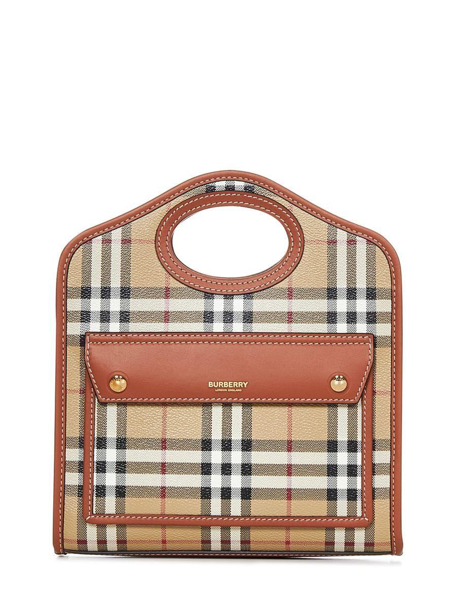 Burberry Mini Pocket Tote in Brown | Lyst