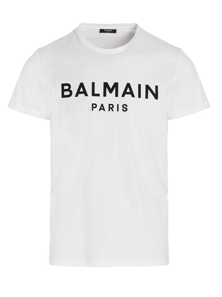 eksegese cigar surfing Balmain Logo Print T-shirt in White for Men | Lyst