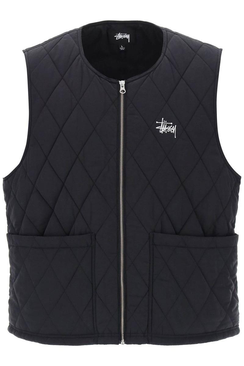 Stussy Diamond Quilted Vest in Black for Men | Lyst
