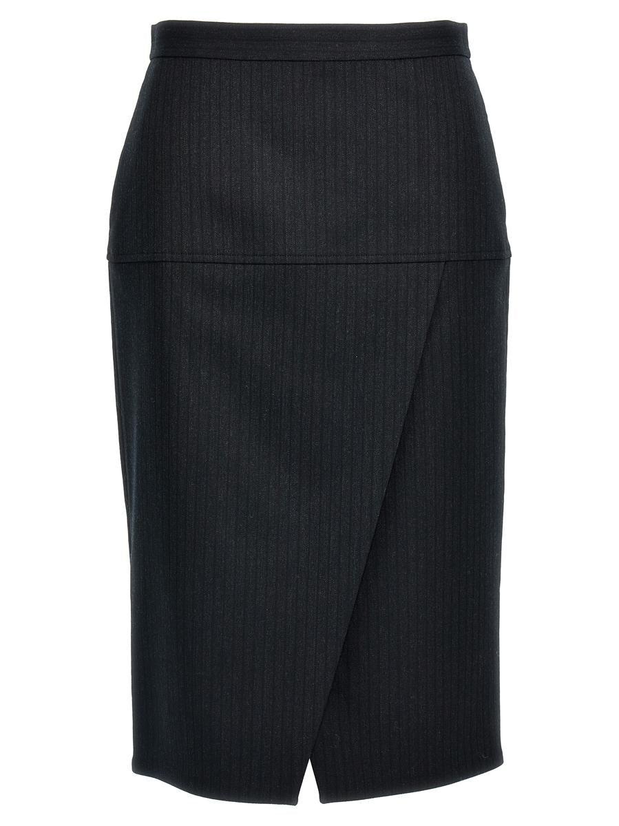 スカート FENDI Pinstriped wool skirt Fendi Wool Skirts for Women | Lyst
