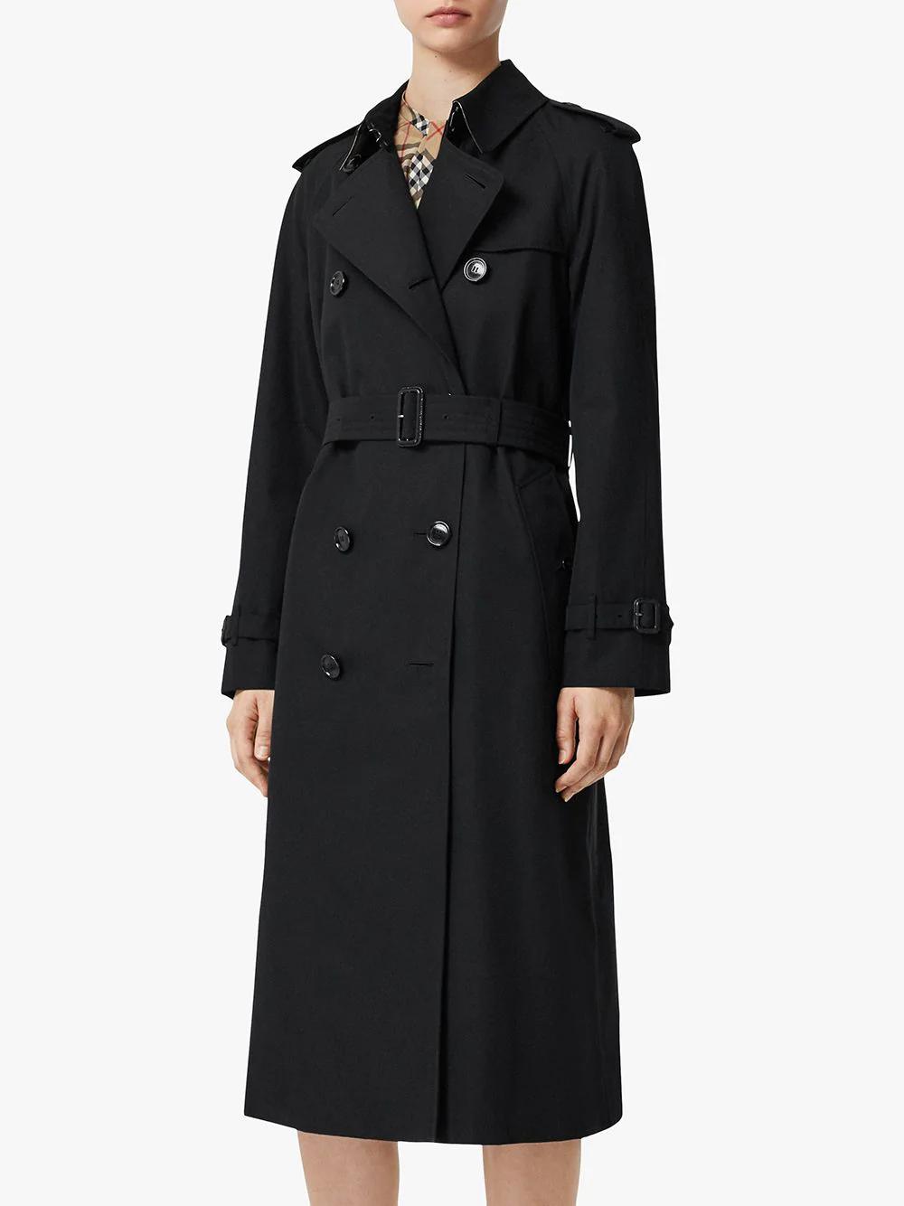 Burberry Cotton The Long Waterloo Trench Coat in Black - Save 66% - Lyst