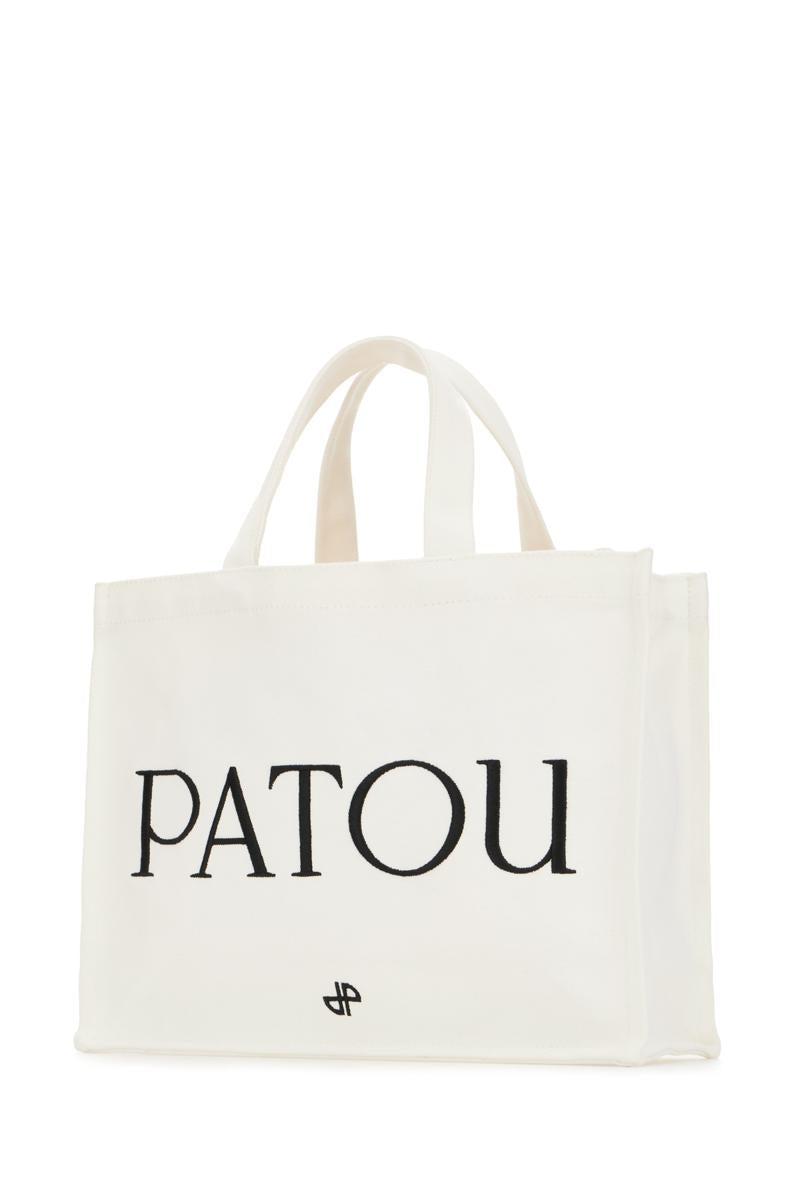 【送料&関税込】Patou White Canvas Trapeze Handbag Patou | Small Patou logo trapeze tote in cotton canvas