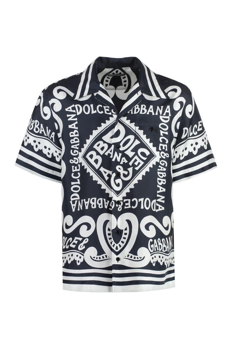 Dolce Gabbana Printed Silk Shirt in Black for Men Lyst Canada