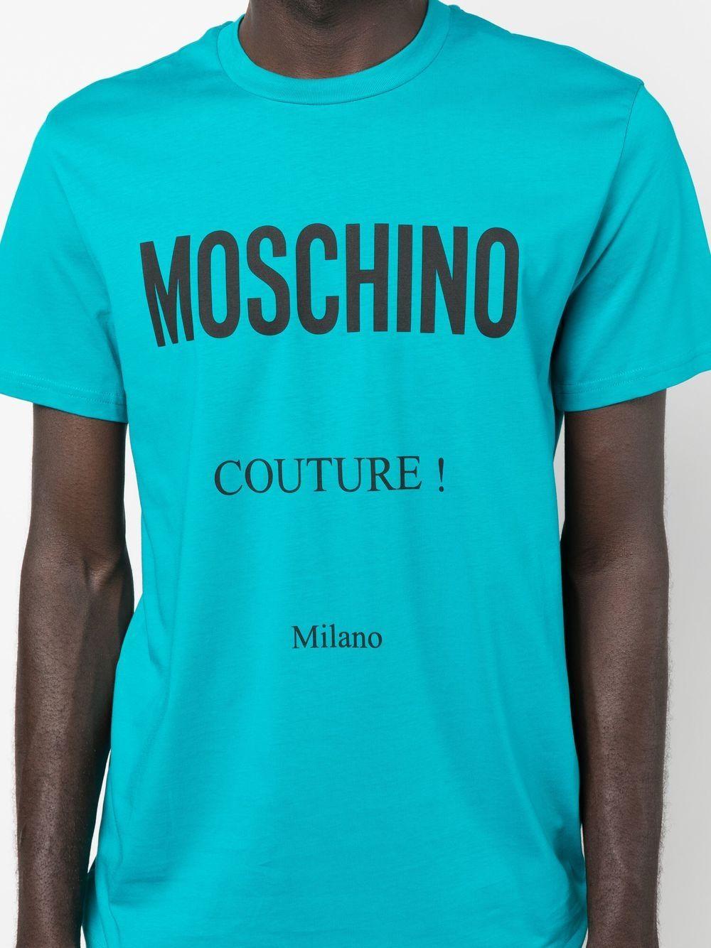 Save 13% Moschino Logo Cotton T-shirt in Green for Men Mens T-shirts Moschino T-shirts 