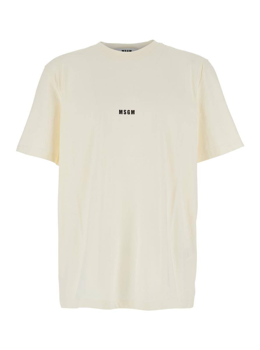 MSGM｜SHORT-SLEEVED ROUND NECK T-SHIRTS (3640MM118 24700 Jersey cotton T-shirt with 