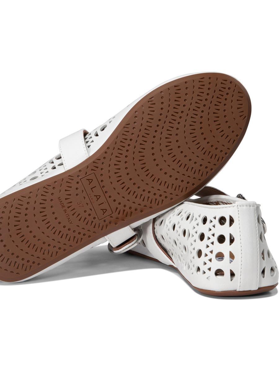 目を惹く★ALAIA Vienne white leather ballet flats Vienne leather ballet flats in white - Alaia | Mytheresa