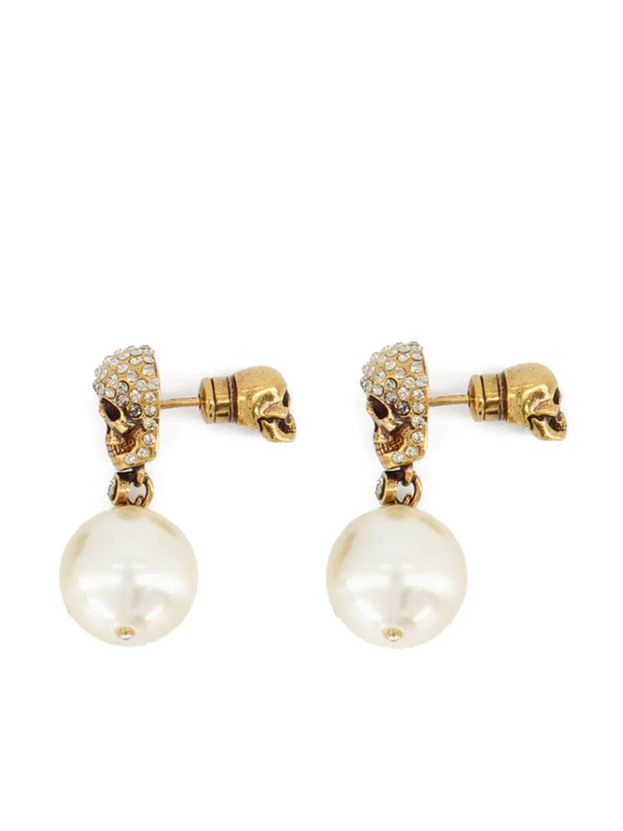 イヤリング MCQUEEN EARRINGS Alexander Mcqueen Gold Tone Crystal Embellished Hoop