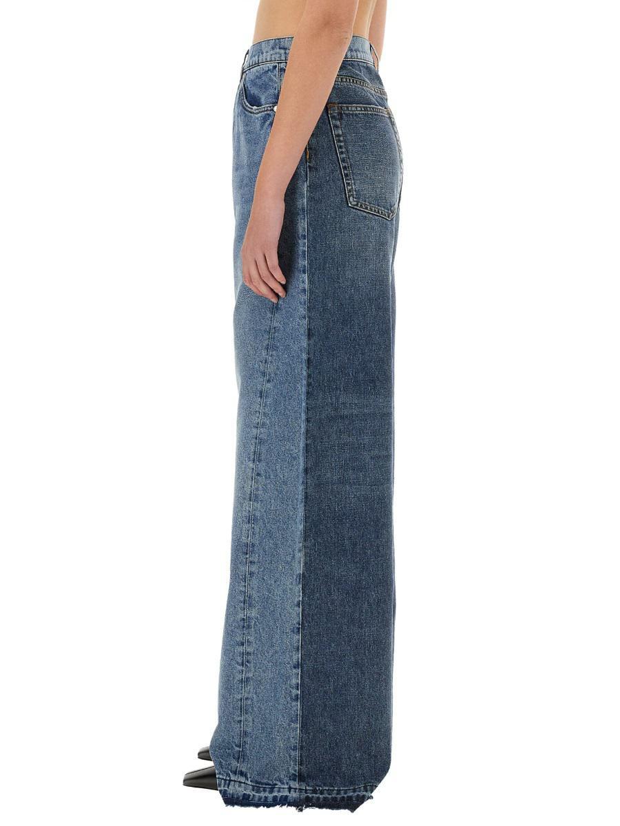 デニム・ジーパン STELLA MCCARTNEY WIDE-LEG JEANS WITH CONTRASTING PANELS Stella McCartney Wide-Leg Jeans With Contrasting Panels in