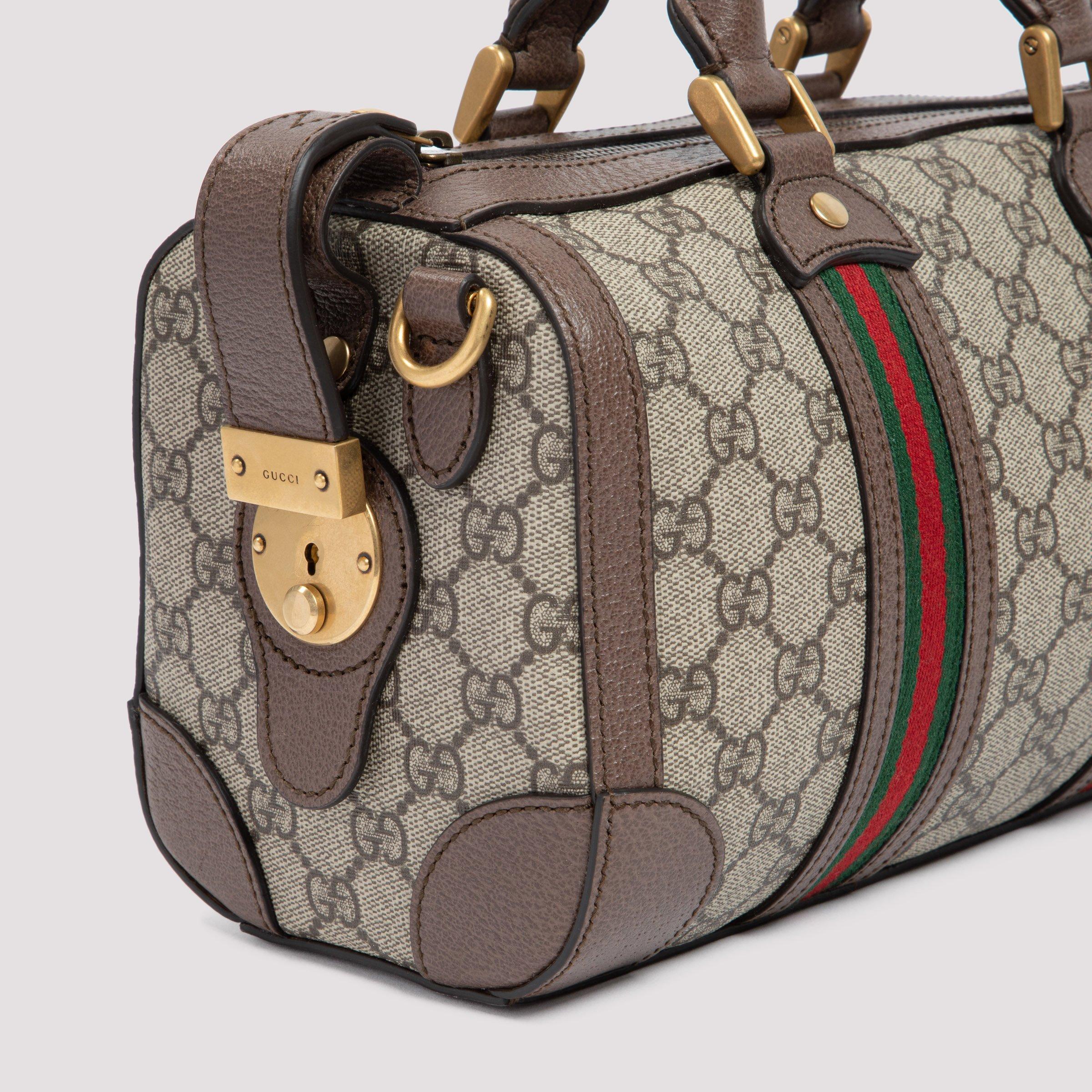 Gucci Small GG Web Duffle Bag in Brown | Lyst