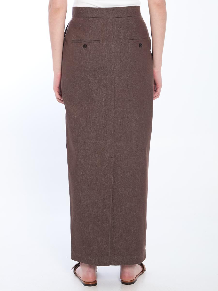 スカート MAX MARA LONG SKIRT IN DENIM EFFECT COTTON Long, cotton-denim skirt, navy | Weekend Max Mara