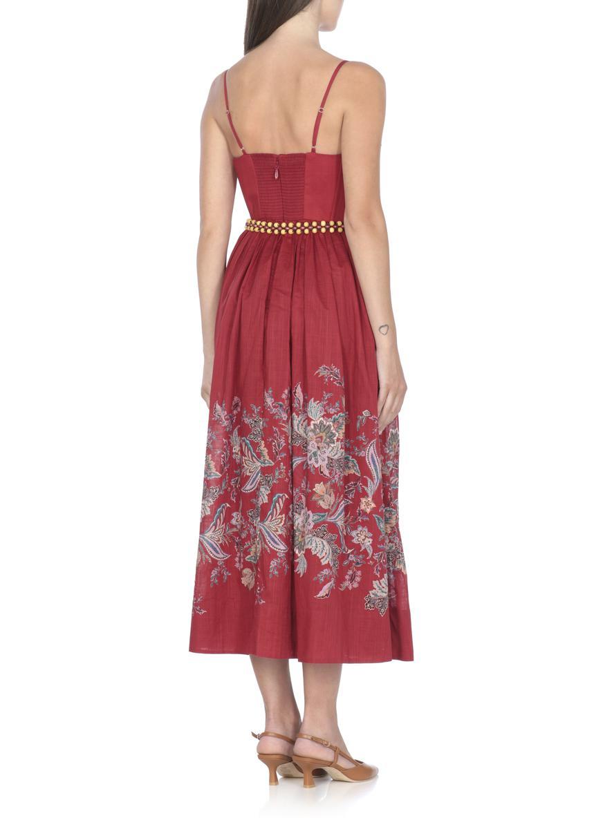 ワンピース ZIMMERMANN Woman Dress Red 4225DSS251 REDMULPAI Cascadian Strapless Midi Dress Red Botanical Floral Online