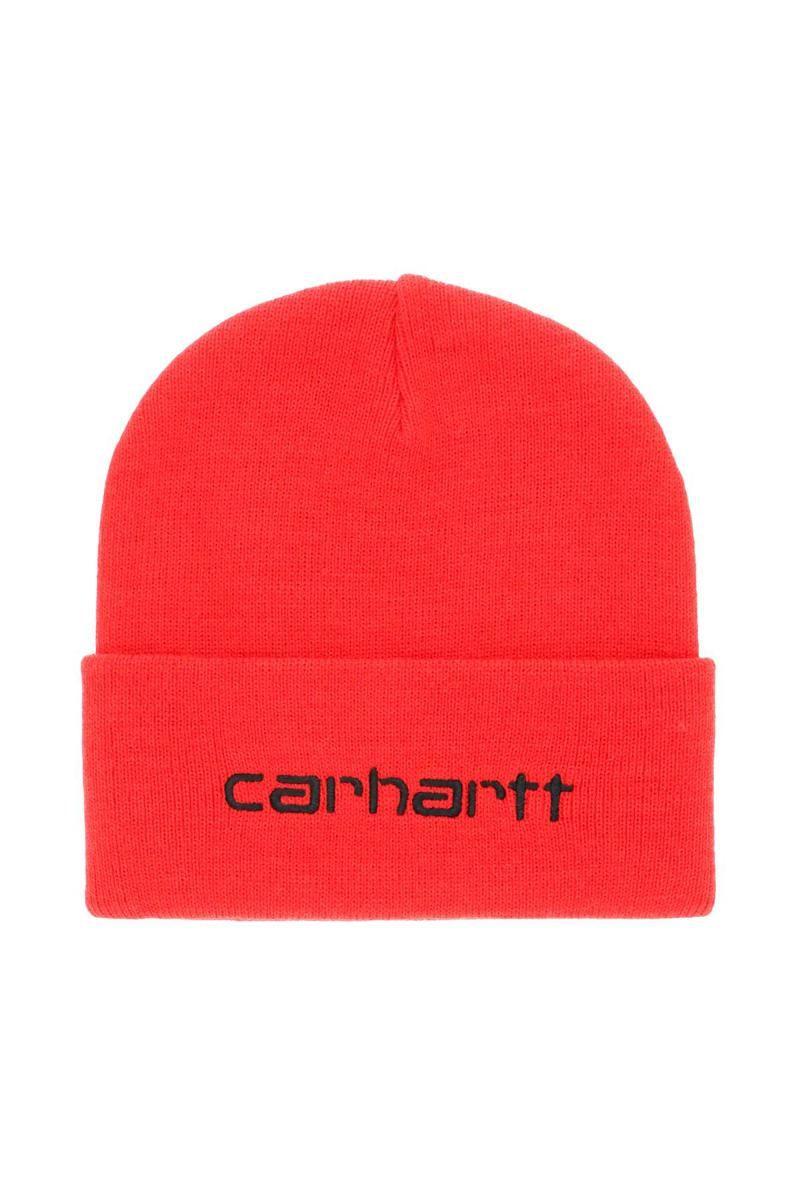 red and white carhartt beanie