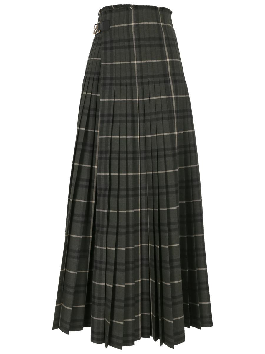 スカート Burberry Long Pleated Skirt With Belted Waist Burberry Tartan pleated maxi skirt Burberry