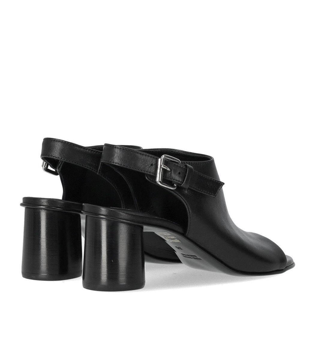 サンダル・ミュール Elena Iachi Silk Black Heeled Sandal Elena Iachi Silk Black Heeled Sandal | ShopSimon
