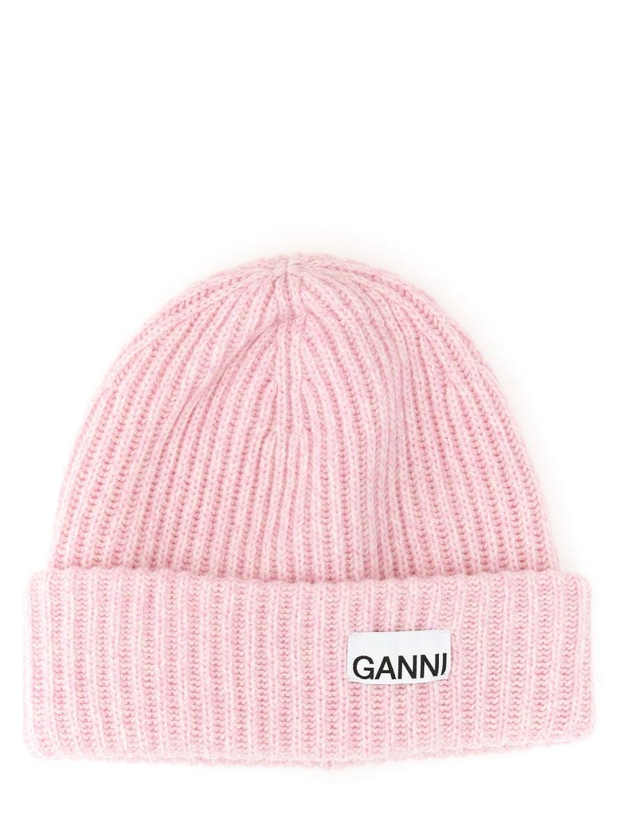 Ganni Beanie Hat in Pink | Lyst
