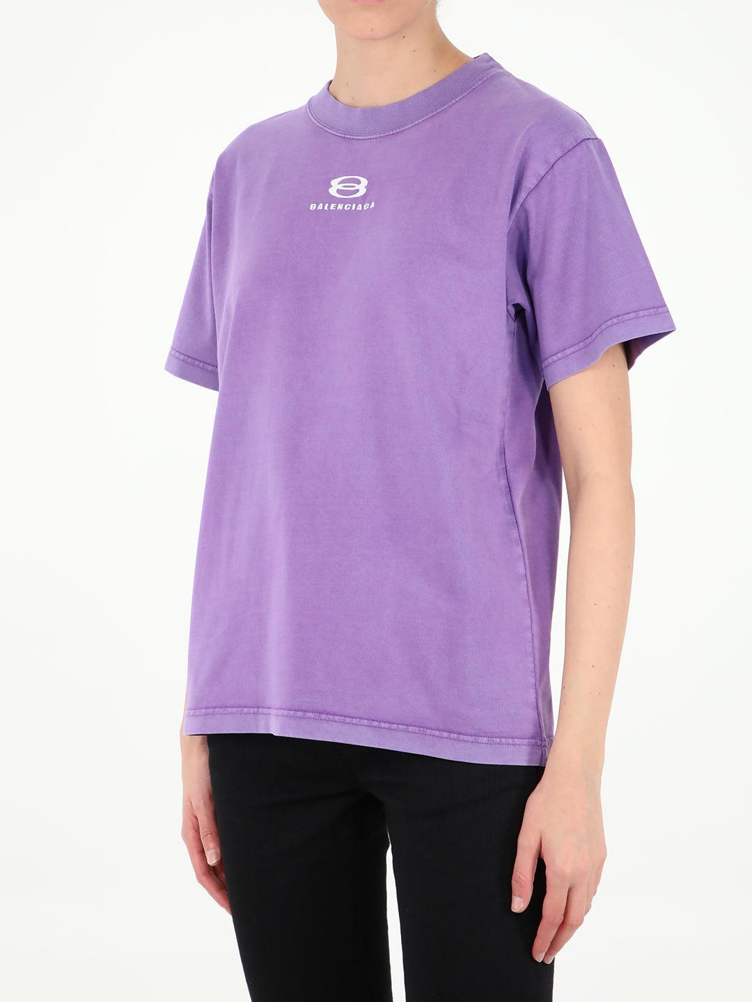 Balenciaga Cotton Unity Lilac T-shirt 