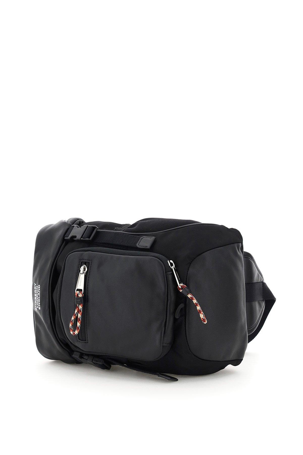 Burberry Leather Leo One Shoulder Backpack in Black for Men - Save 
