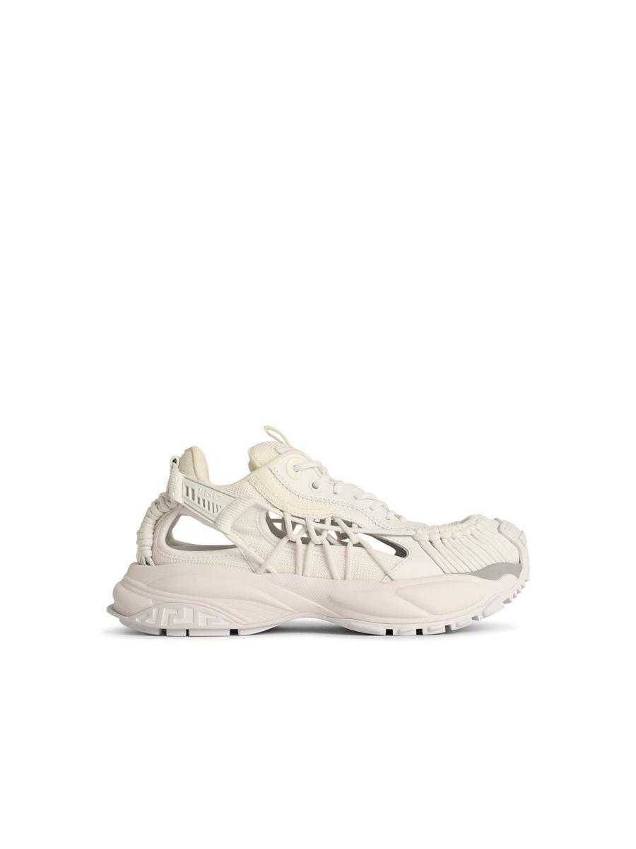 【関税＆送料込み】Versace 'Mercury' White Leather Blend Sn Versace Mercury M_VS_03 Sneakers White | VERSACE US