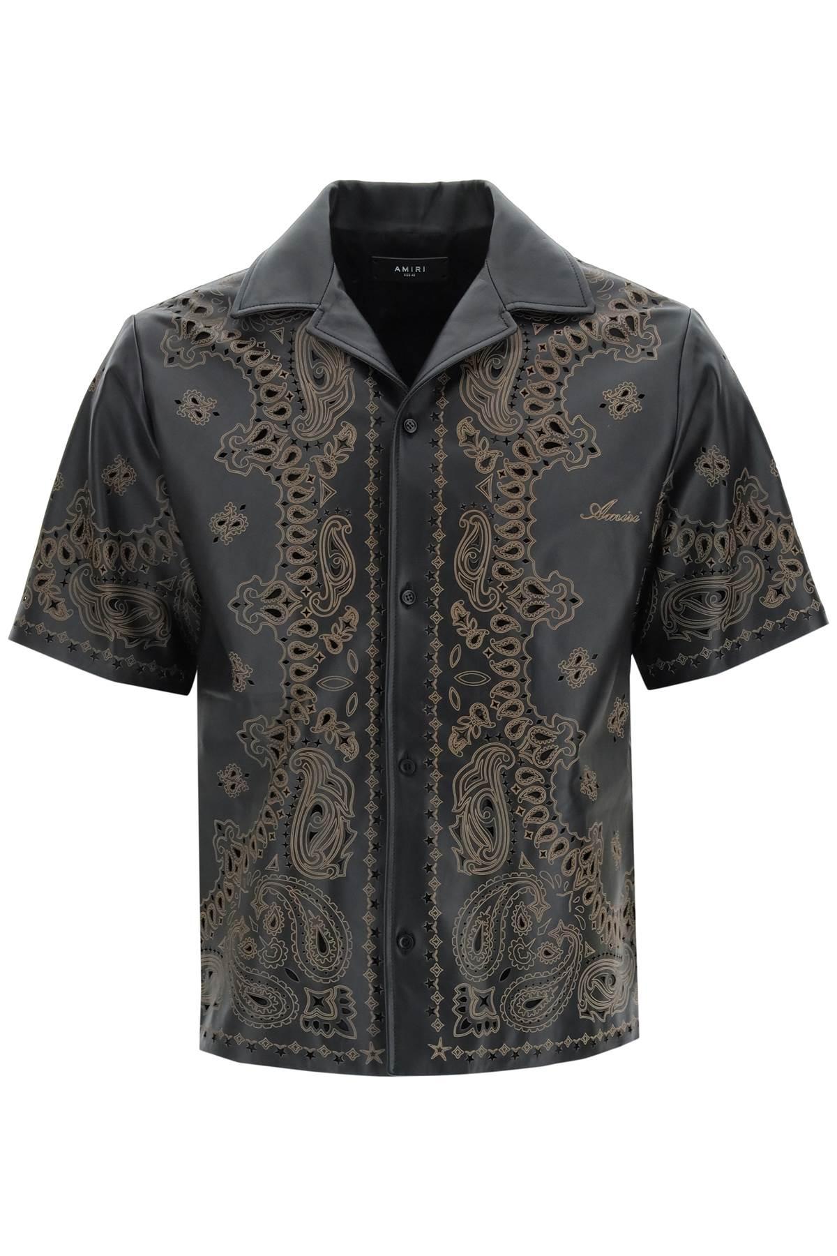 Amiri Leather Bowling Shirt in Black for Men | Lyst