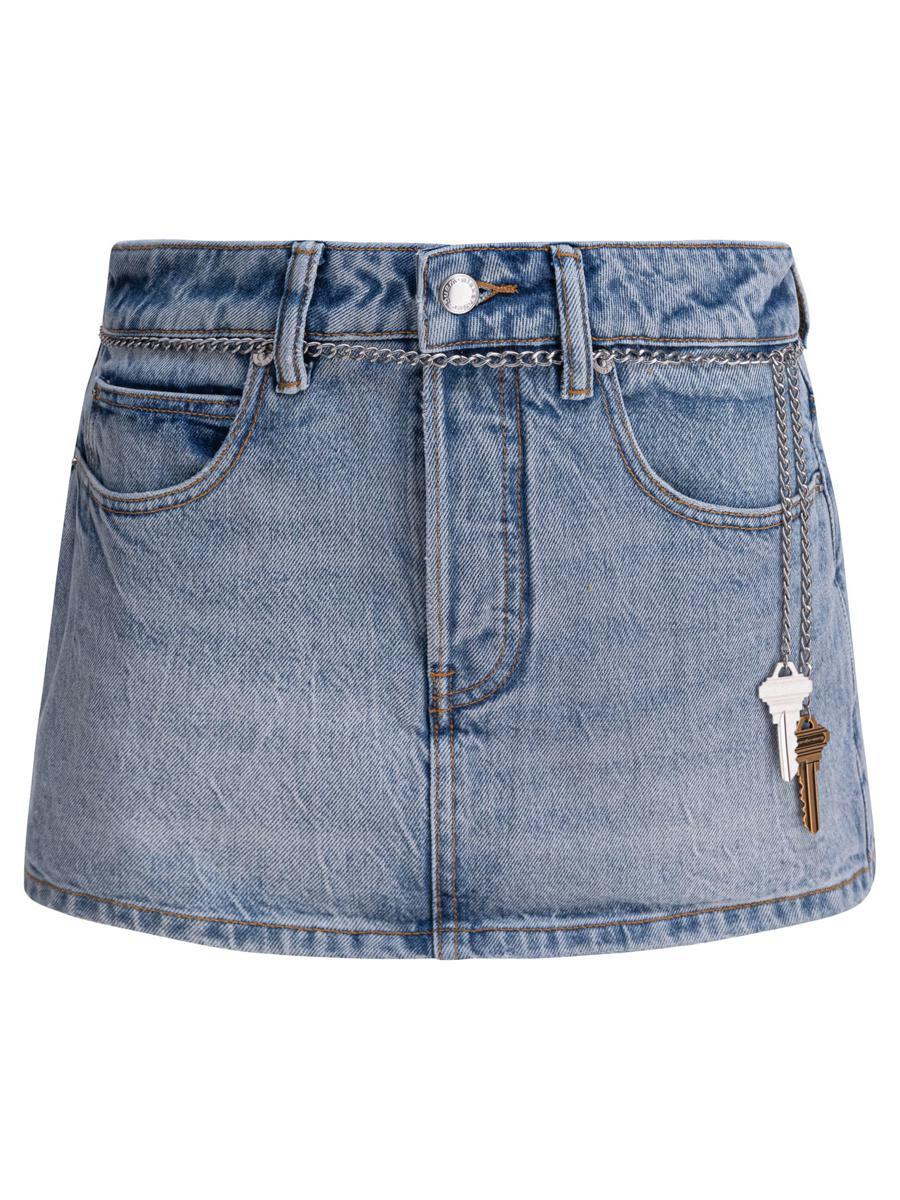 ベルト ALEXANDER WANG DENIM SKORT WITH CHAIN BELT ALEXANDERWANG | Chain Belt High Rise Denim Skort | Women