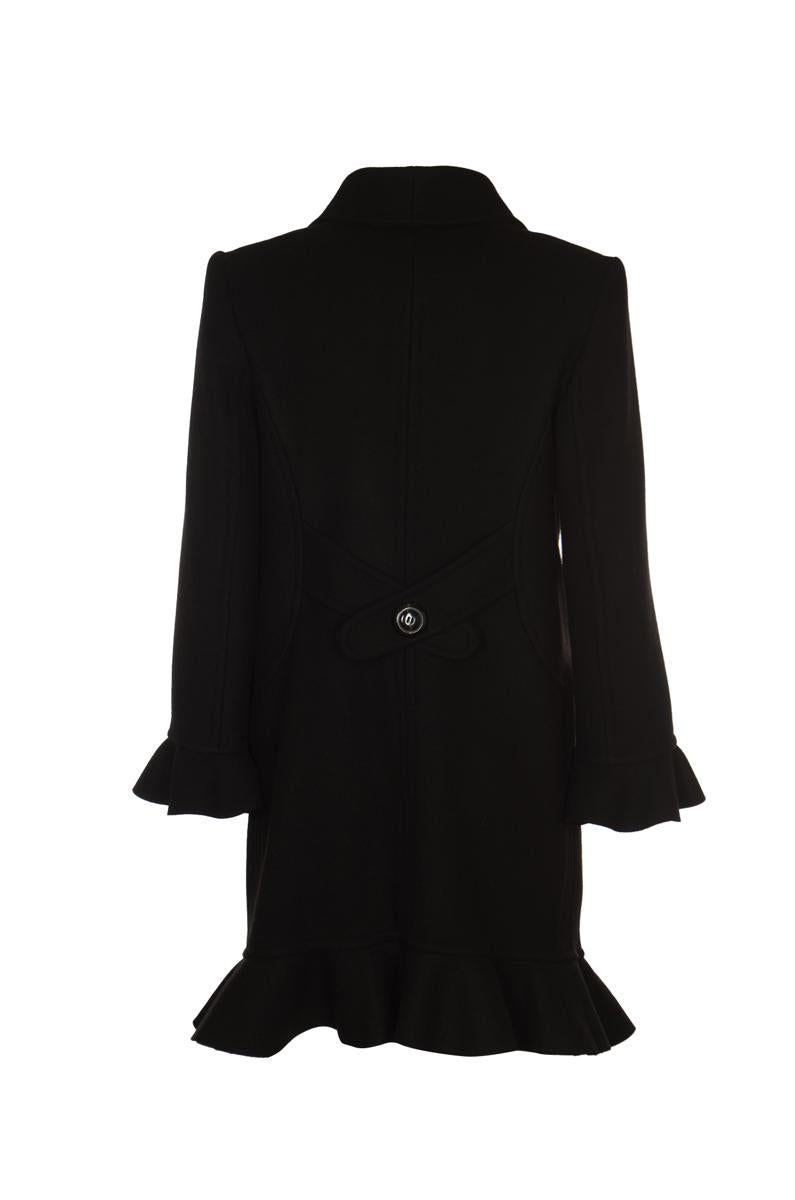 DSquared² Mini Ruffled Coat in Black | Lyst