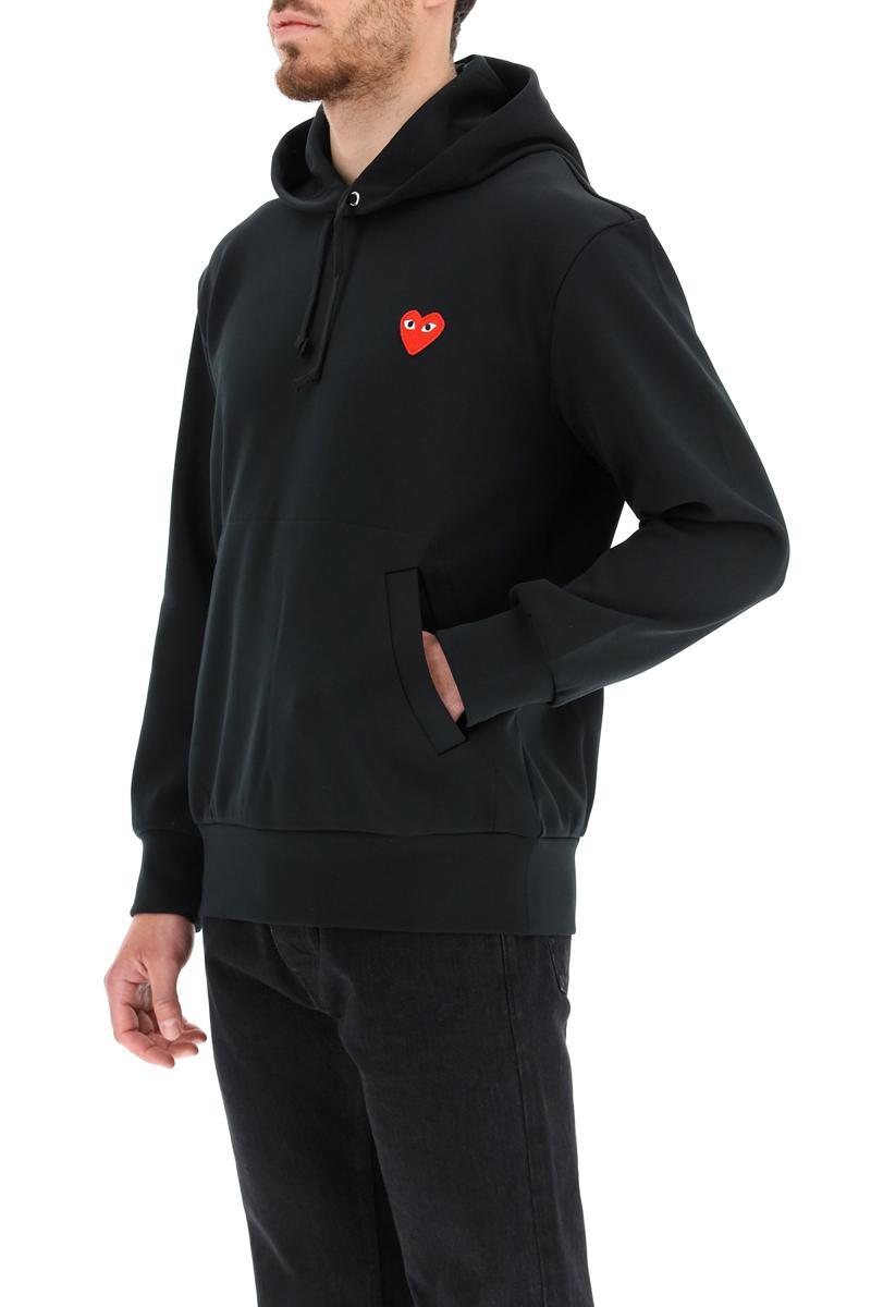 COMME DES GAR ONS PLAY Hooded Sweatshirt in Black for Men Lyst