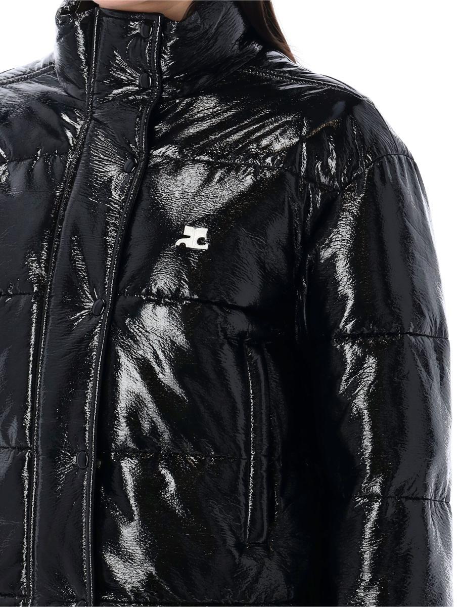 Courreges Vinyl Down Jacket in Black | Lyst