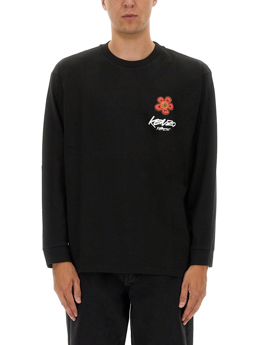 【送料関税込み・本物保証】Kenzo Kube Long Sleeve T-Shirt Kenzo Men's Kube Long Sleeve T-Shirt in White Kenzo