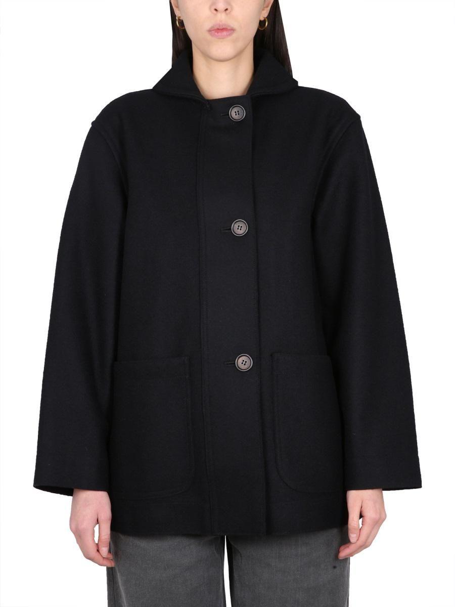 Margaret Howell Coat With Buttons in Black | Lyst
