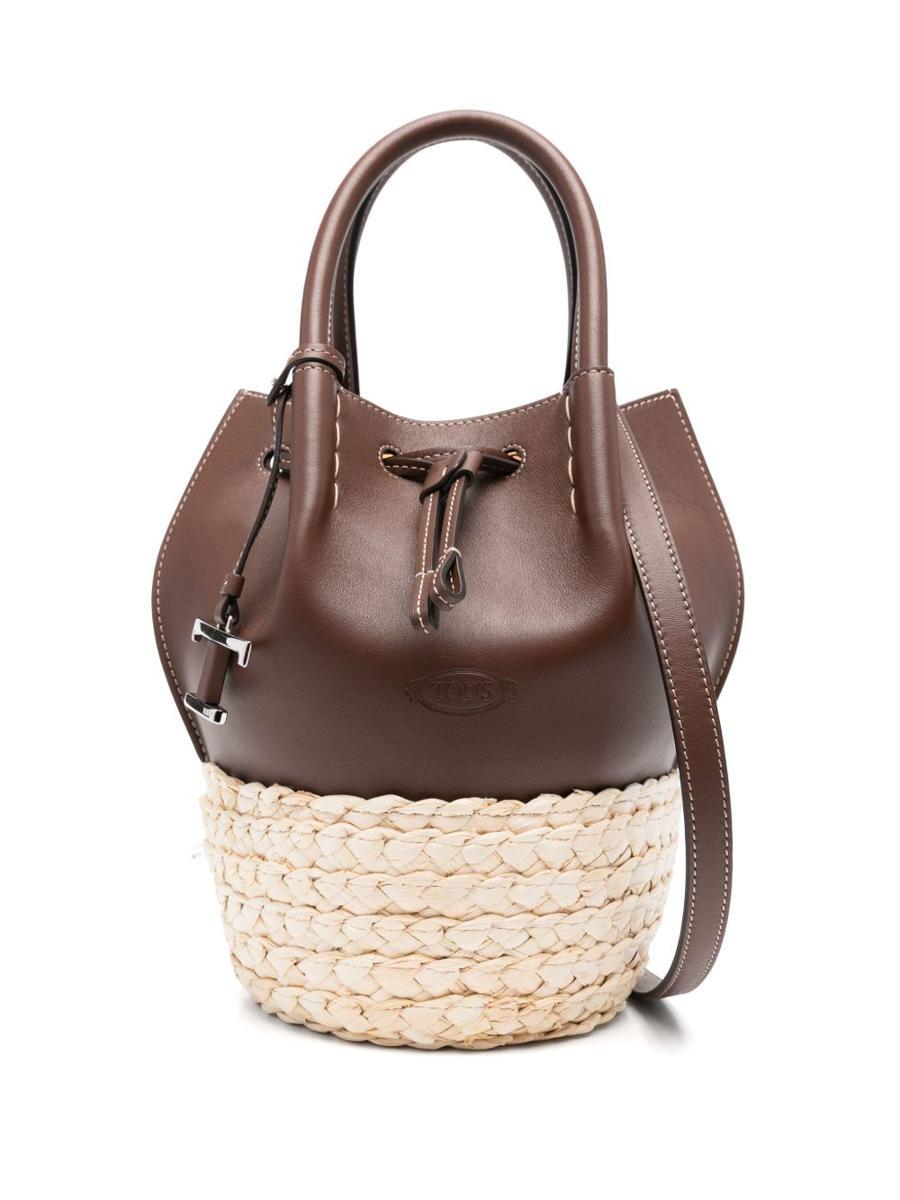 【関税送料込】TOD'S Magenta Bag Bucket Bag in Leather Small Woman BEIGE Tod's Magenta Bag Bucket Bag in Leather Small