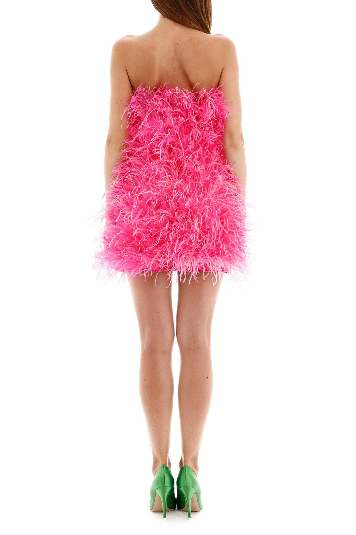 The Attico Feather trimmed Minidress in Pink Lyst Canada