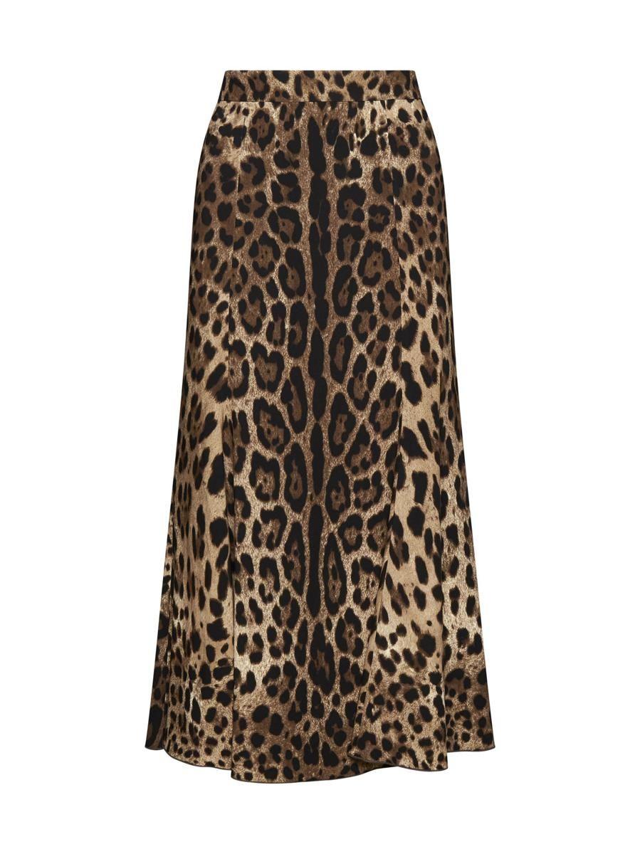 Dolce & Gabbana Leopard-print Charmeuse Logo Band Leggings - Leo New