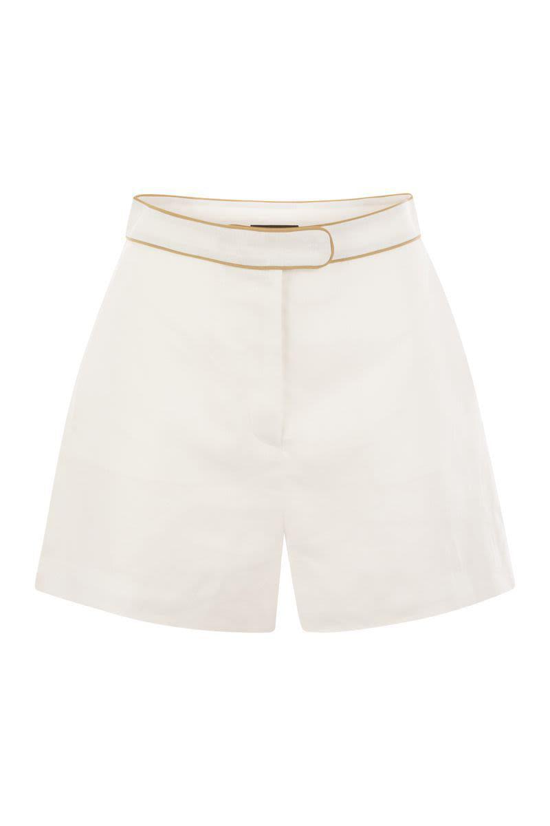 ボトムスその他 MVP WARDROBE Linen shorts ボトムスその他 MVP WARDROBE Linen shorts Pesaro Embroidered