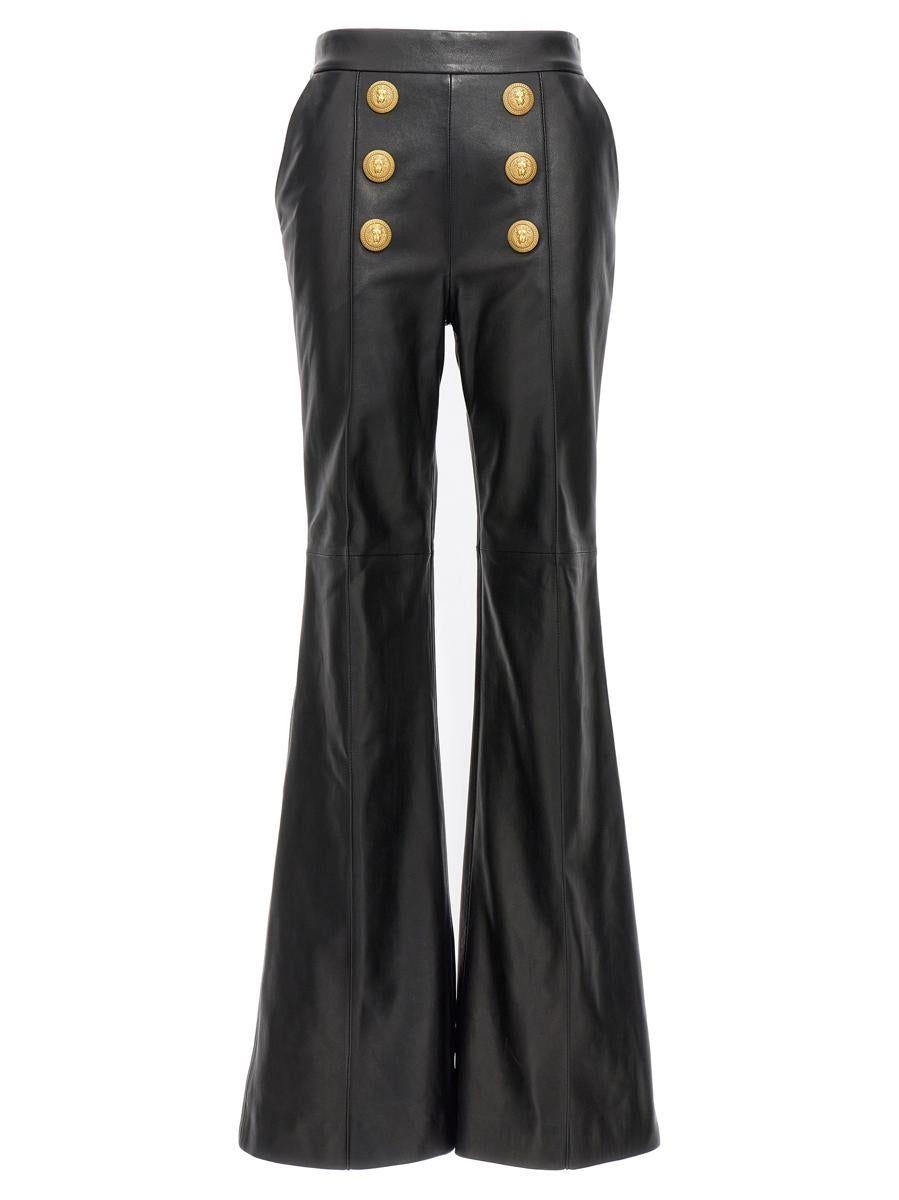 Balmain Leather Pants in Black | Lyst
