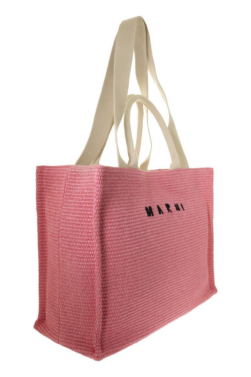 Marni Cotton Raffia Bag in Pink | Lyst