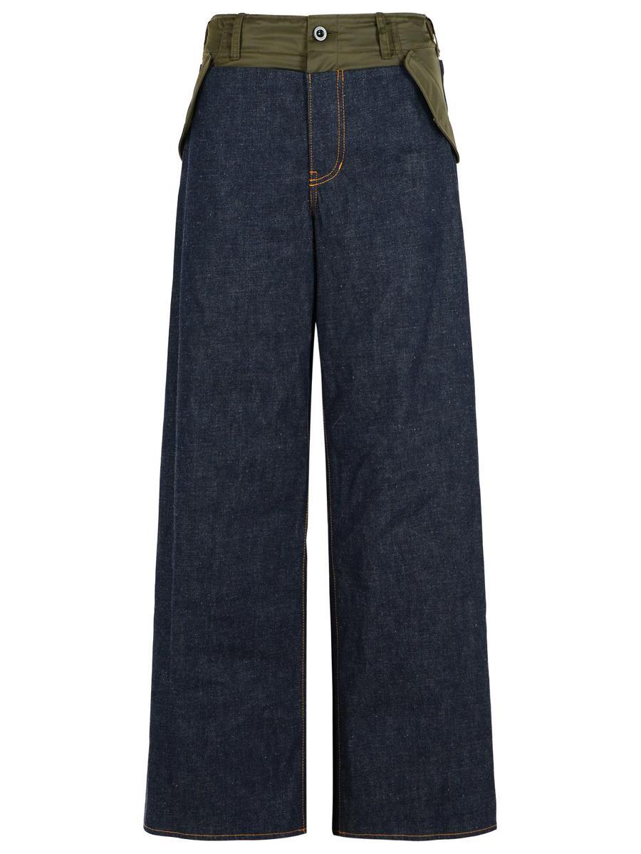 美品】SACAI BELTED WIDE-LEG DENIM PANTS（Wide Denim Pants