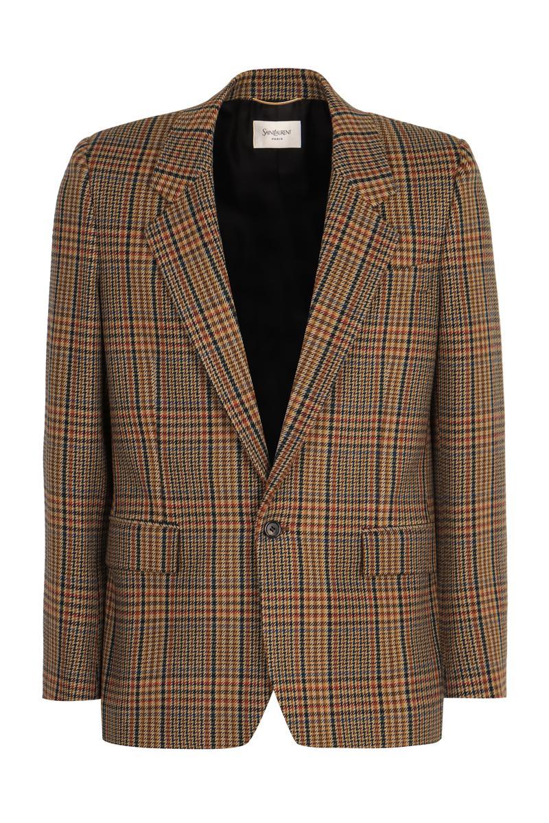 ジャケット Saint Laurent Two Tone Wool Blazer SAINT LAURENT Double-breasted wool blazer | NET-A-PORTER
