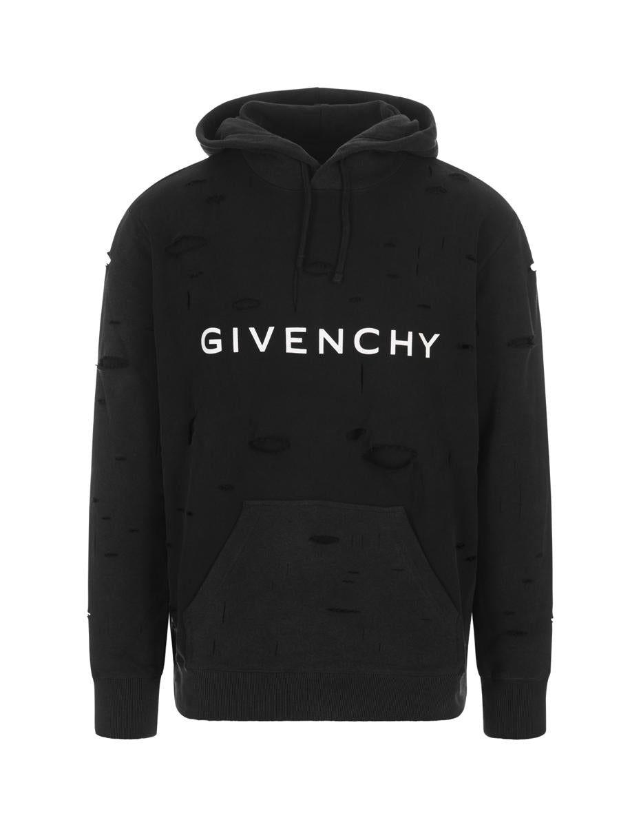 Givenchy Hoodie With Delav Destroyed Effect in Black for Men Lyst