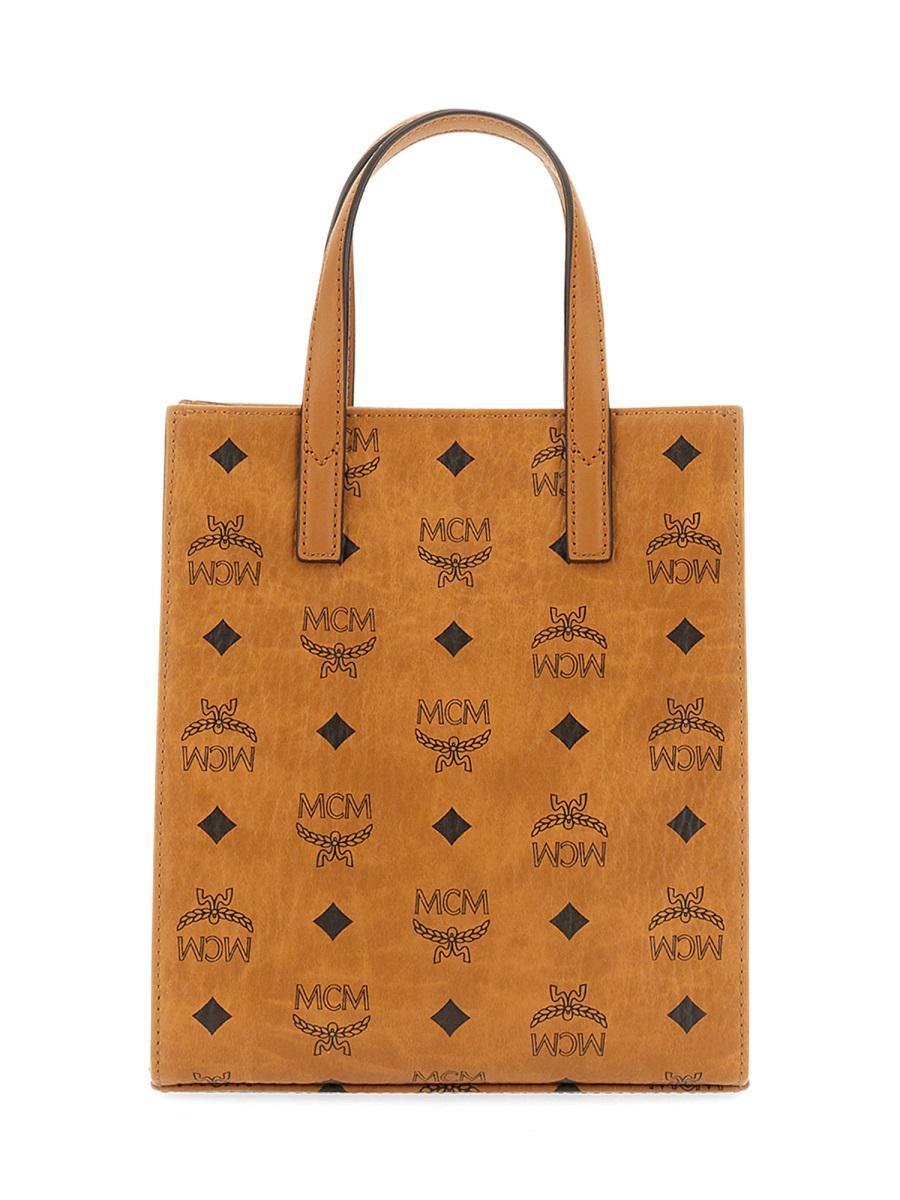 MCM Aren Tote Mini Bag in Orange Lyst