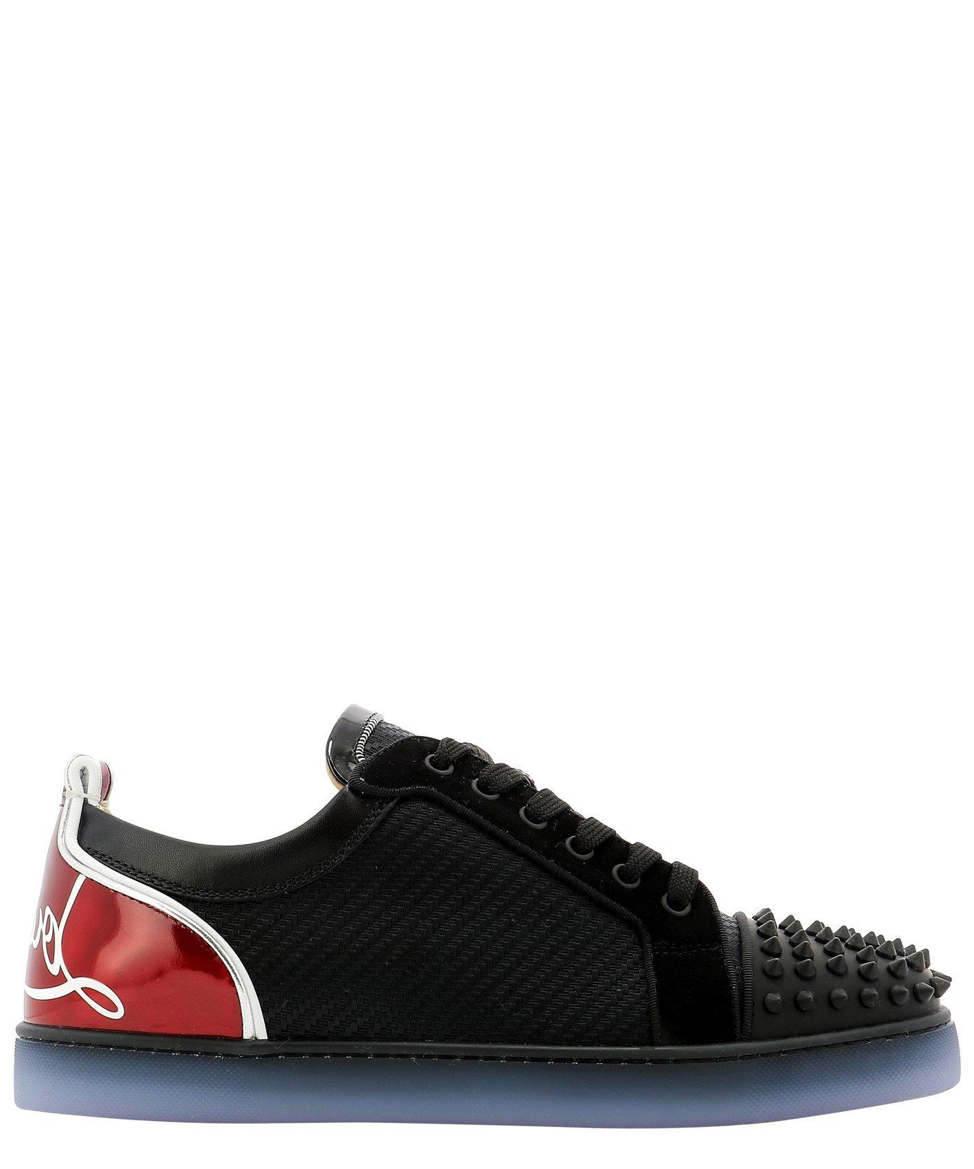 Louis Junior Spikes - Sneakers - Calf leather and spikes - Black - Christian  Louboutin United States
