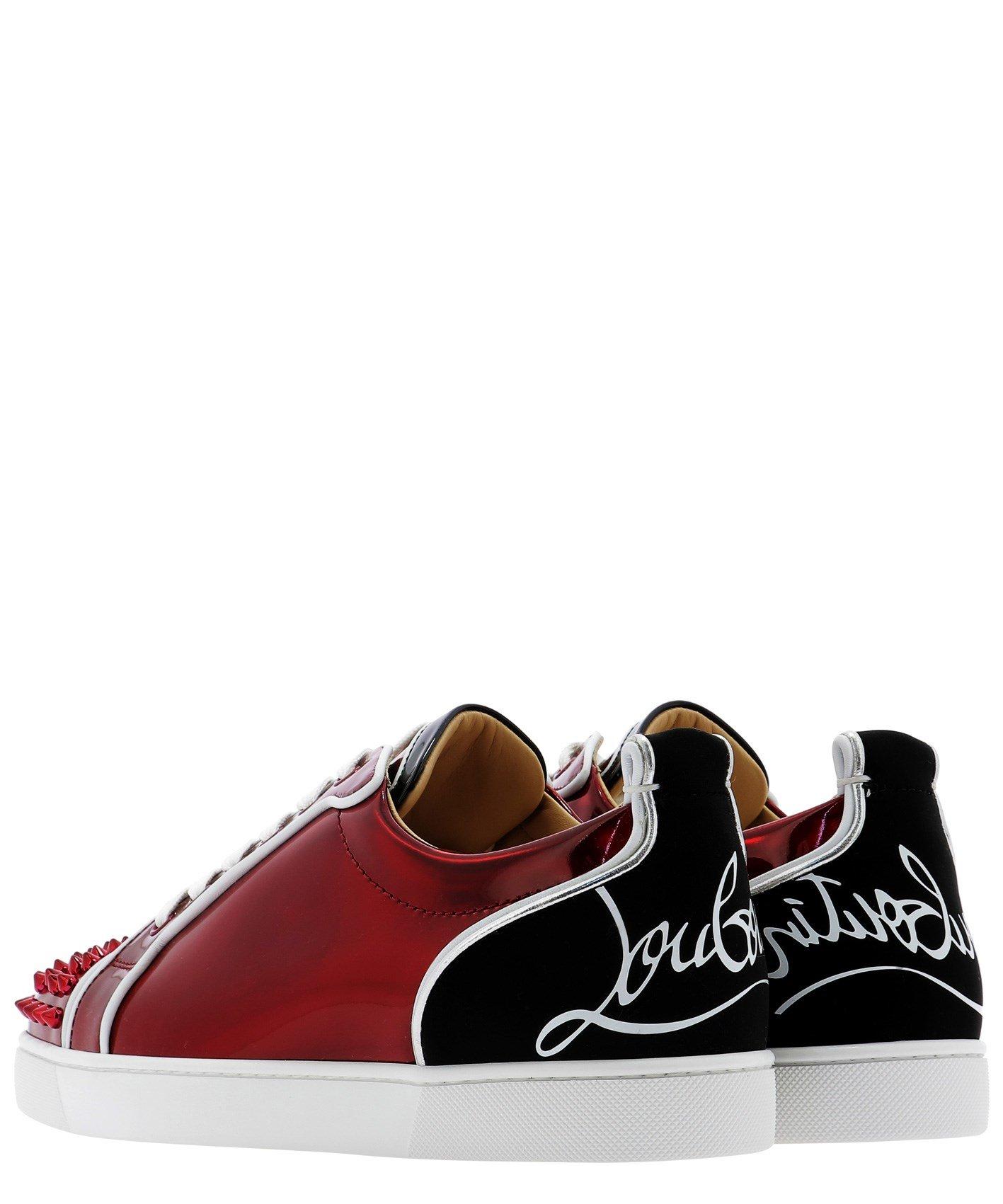 Christian Louboutin Men's Louis Junior Spikes Red Sole Sneakers