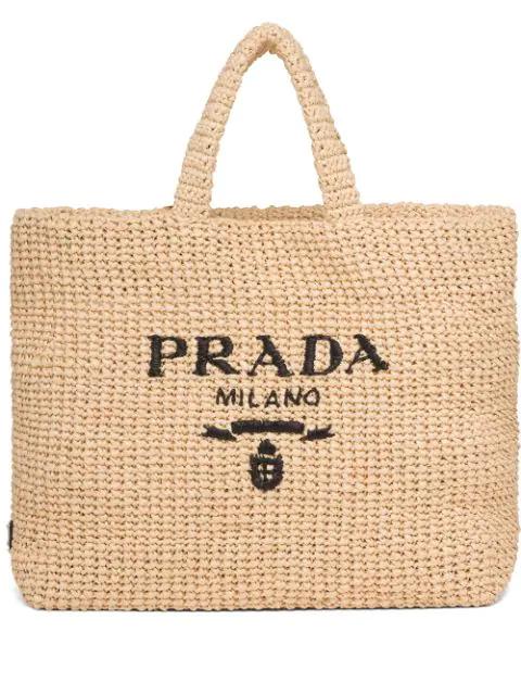 PRADA-Logo-Raffia-Crochet-Tote-Bag-Hand-Bag-Beige-Ivory-BN2303 –  dct-ep_vintage luxury Store