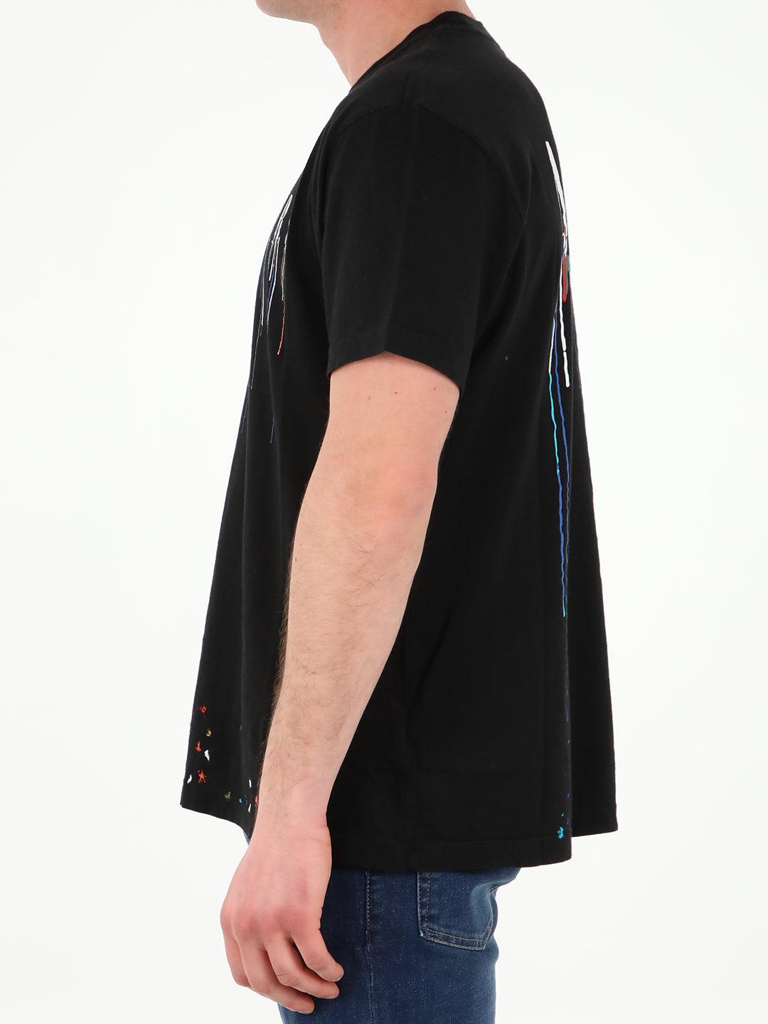 Amiri Western Denim Paint Shirt in Medium Black