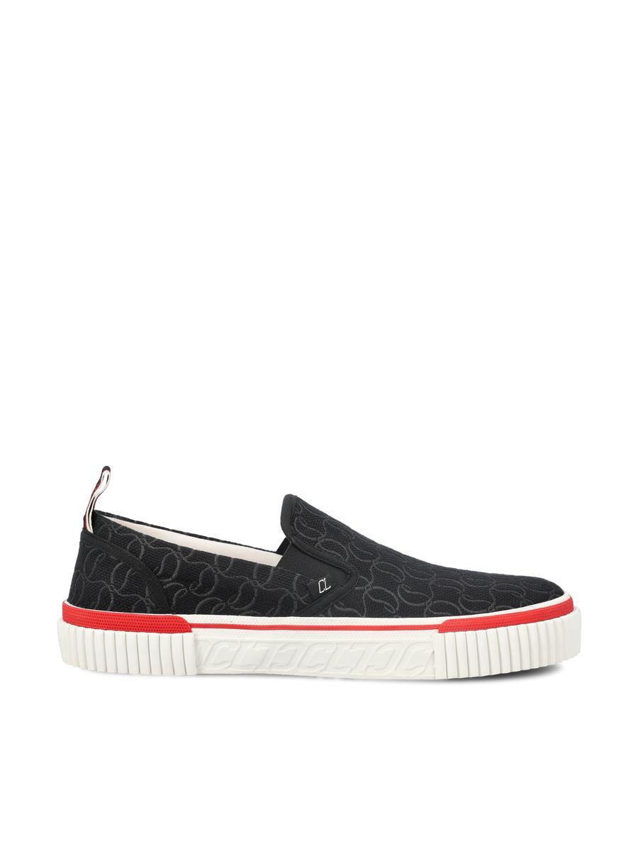Christian Louboutin Pedro Boat Jacquard Slip on Sneakers in Black for Men Lyst