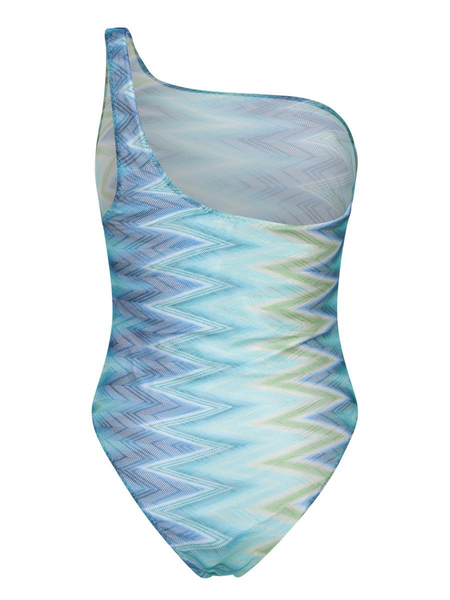 VIP【関税送料無料】希少 Missoni One Piece Swimsuit V-neck viscose blend zigzag lamé one-piece swimsuit