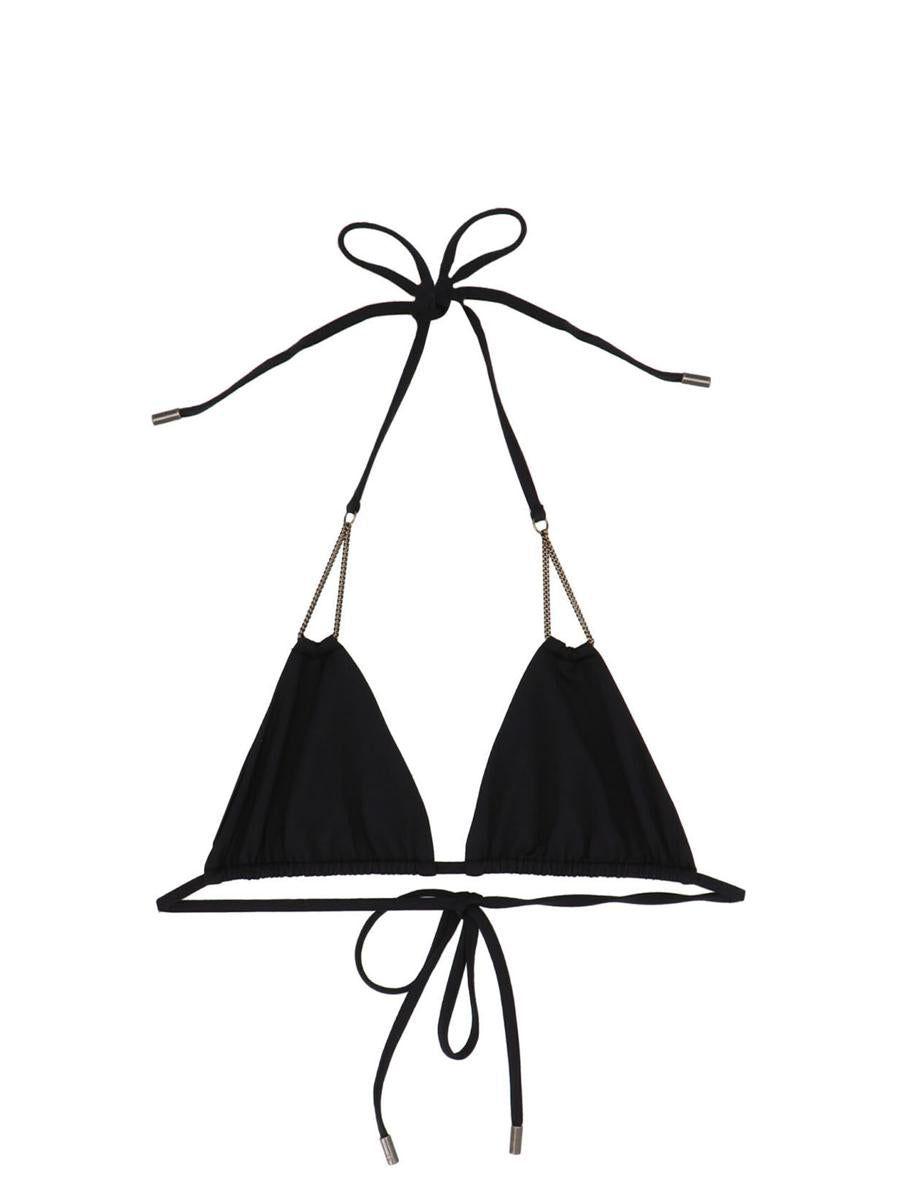 Saint Laurent Triangle Bikini Top in White Lyst