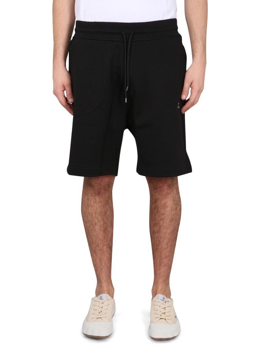 Vivienne Westwood Bermuda Shorts With Orb Embroidery in Black for Men ...