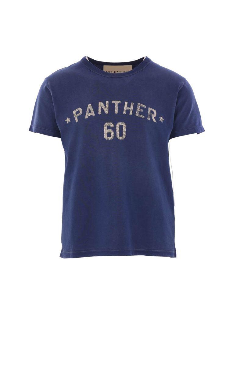 Tシャツ・カットソー 25FW Valentino Garavani Cotton T-Shirt With Panth blue 25FW Valentino Garavani Cotton T-Shirt With Panth blue