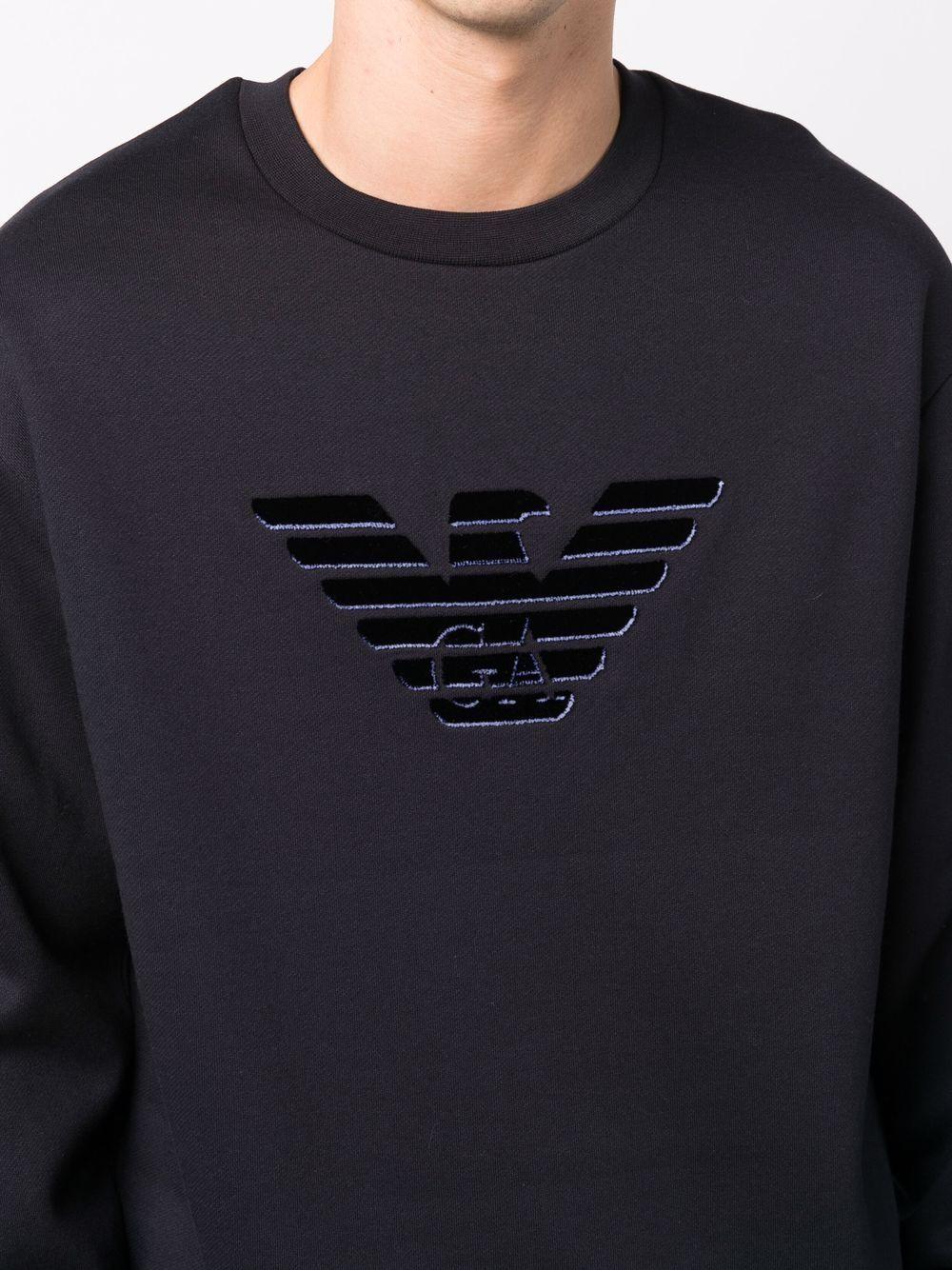 Armani Cotton Logo-print Sweatshirt in Blue Men - Save 6% - Lyst