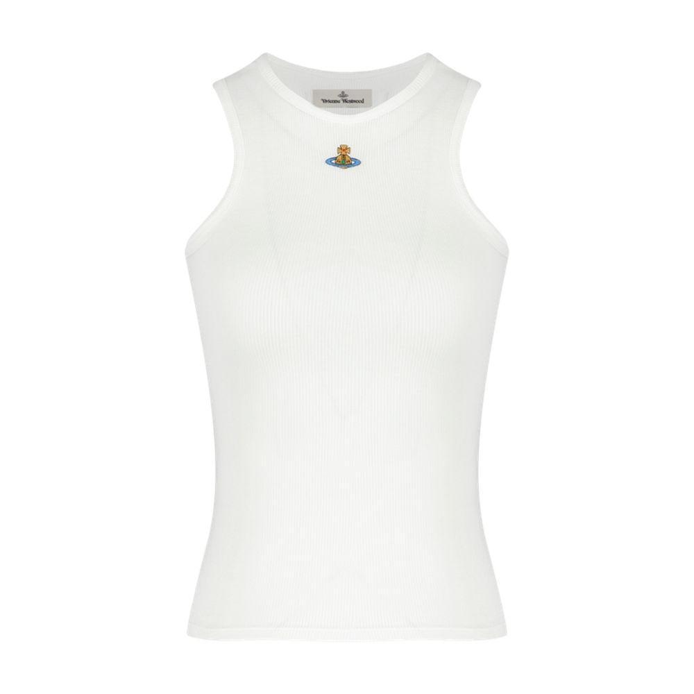 【VIVIENNE WESTWOOD】SINGLET VEST SCULPTURE Vivienne Westwood Blue Printed Vest Vivienne Westwood